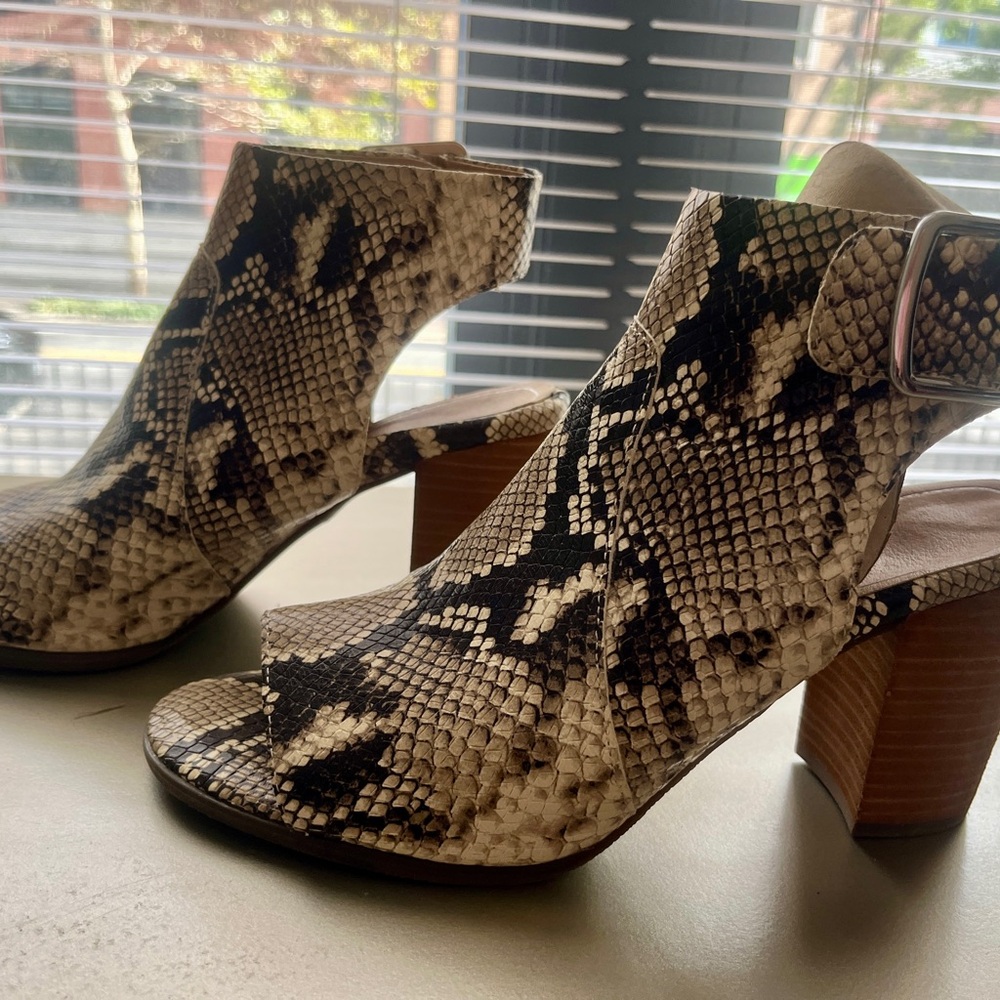 Vionic Blakely Slingback Heels Snakeprint Leather